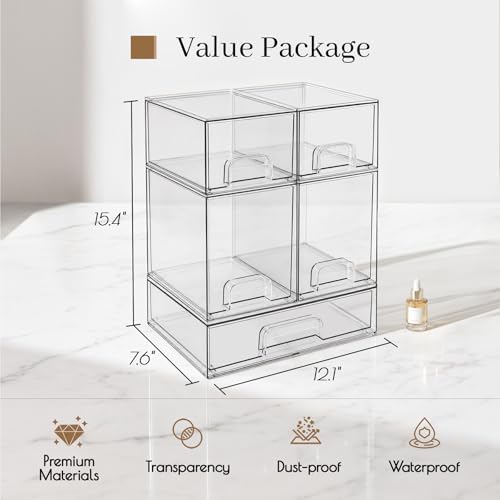 TIPGO Clear Stackable Storage Drawers, Baby Bottle Organizers, Easily-Access - Image 3