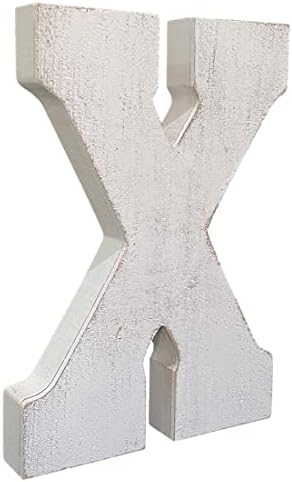 ABELOTS Large Wood Letter Distressed White Wash Alphabet Wall Décor Monogram - Image 2