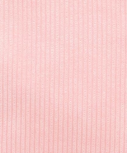 Flat Makeup Bag for Women, Zipper Cosmetic Pouch Purse, Corduroy Cute Pink - Image 3