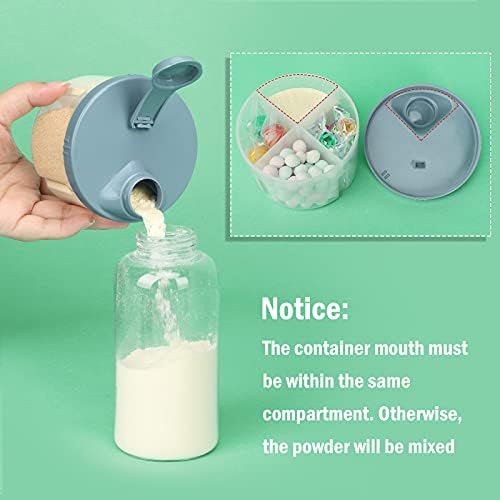 Accmor Baby Formula Dispenser On The Go, Non-Spill Rotating Four-Compartment - Image 5