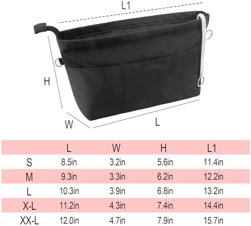 Vercord Premium Nylon Purse Organizer Tote Handbag Insert Organizers Bag in Bag - Image 2
