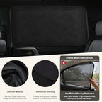 XCBYT Magnetic Car Rear Window Shades, 100% Blackout Privacy Suede - Image 5