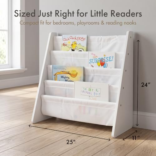 Humble Crew Kids Bookshelf, Montessori Front Facing Toddler Bookcase 4 Tier - Image 2