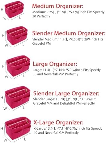 LEXSION Felt Purse Organizer Insert, Tote Bag Shaper Dividers - Image 6