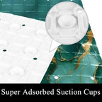 Bathtub Mat Non Slip 26.8x15.1 Inch, Emerald Marble Gold Veins Shower Mat - Image 3