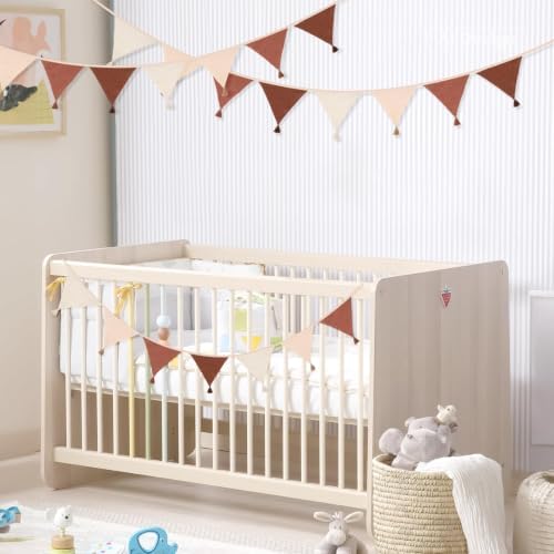 G2PLUS Cotton Fabric Bunting Banner, 9Ft Khaki Triangle Pennant Banner Flag - Image 4