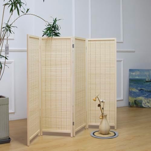 Furnnylane 4 Panel Short Room Divider Screen, Small Bamboo Panel Divider - Image 4