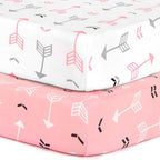 Stretchy Fitted Pack n Play Playard Sheet Set BROLEX 2 Pack Portable Mini Crib by BROLEX