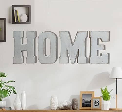 ABELOTS Large Wood Distressed White Wash Alphabet Wall Decor Monogram Letter - Image 5