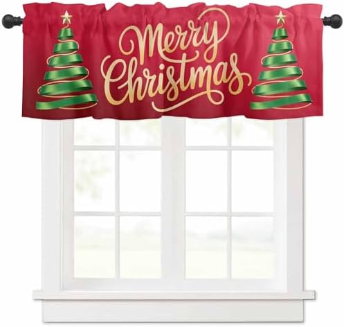 Vandarllin Merry Christmas Kitchen Curtains Valances by VandarllinHomeKitchenDecor