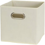 Fabric Storage Bins 6 Piece Set, Strong Poly-Woven Fabric, Sturdy Chipboard - Image 3