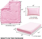 3 Pieces Crib Bedding Set Baby Ruffle Quilted Comforter - Image 3