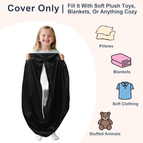 Lukeight Stuffed Animal Storage Bean Bag Chair Cover - Image 2
