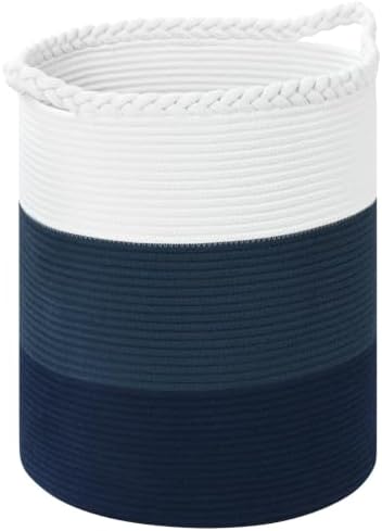 Laundry Hamper for Organizing, 52L Large Laundry Baskets, Cotton Rope Woven by Degeyoyo