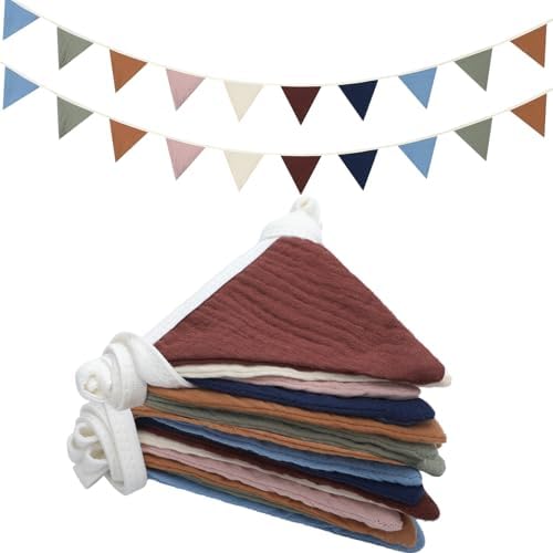 Oudain 2 Pcs Pennant Banner Flags Nursery Garland Triangle, Neutral Color by Oudain