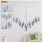 DrCor Dusty Blue Boho Macrame Garland Wall Hanging Decor - Image 5