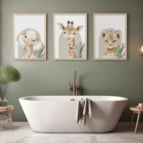 Animal Wall Art Pictures Baby Nursery Canvas Wall Art Decor Safari Animal - Image 5
