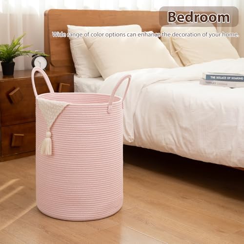 OIAHOMY 60L Nursery Hamper Laundry Basket Laundry Hamper Pink - Image 5