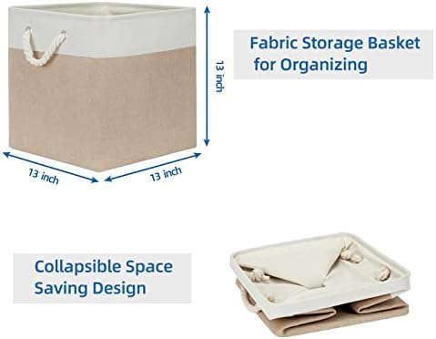 Temary Cube Storage Baskets 4 Pack 13x13 Fabric Cube Storage Bins - Image 6