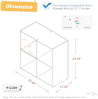 NELYE 4 Cube Organizer Bookcase Oak Open Shelf - Image 2