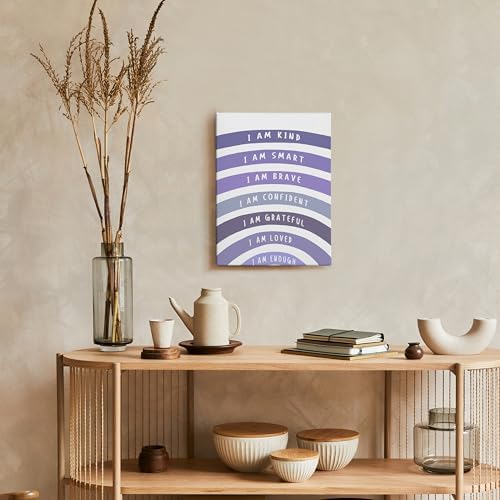 HRQKO Boho Inspirational Purple I Am Kind Canvas Wall Art Prints, Motivational - Image 5