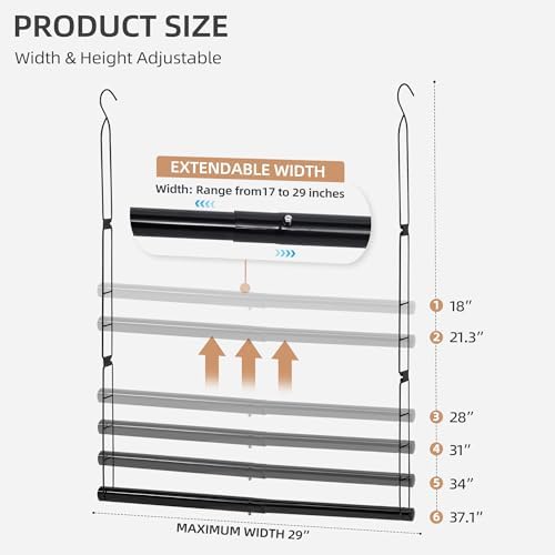STORAGE MANIAC Hanging Closet Rod, Adjustable Width and Height Closet Hanging - Image 2