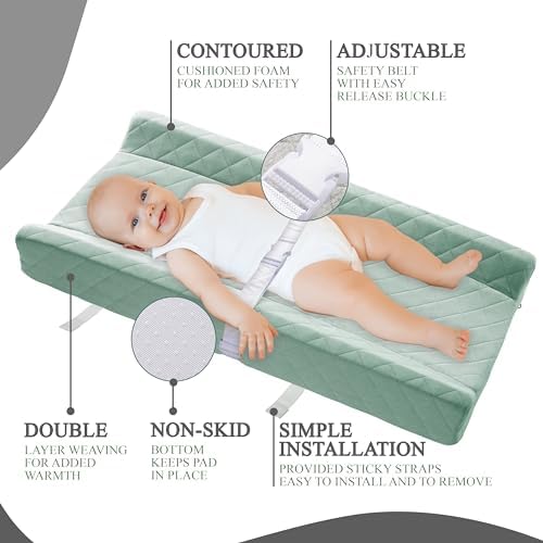 Organic Cotton Covered Contoured Baby Changing Pad | Waterproof Foam Mattress - Image 3