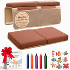 Baby Bath Kneeler and Elbow Rest Pad Set, Mocha Mousse, 1.8 Inch Memory Foam by LUNOLI