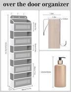 KYEVIS Over The Door Organizer, 5 Shelves Closet Door Hanging Organizer - Image 2