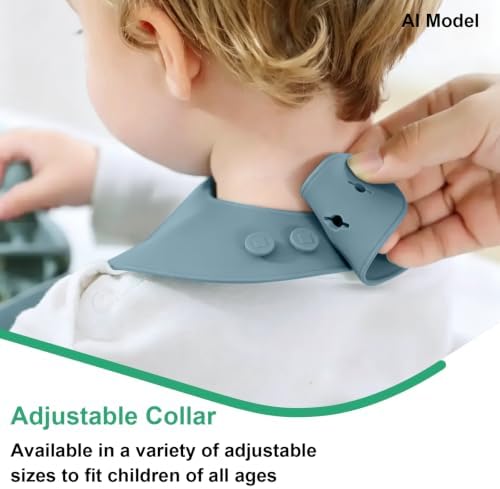 Set of 3 Silicone Bibs for Babies Toddler, Soft Adjustable Bibs for Baby Girl - Image 4