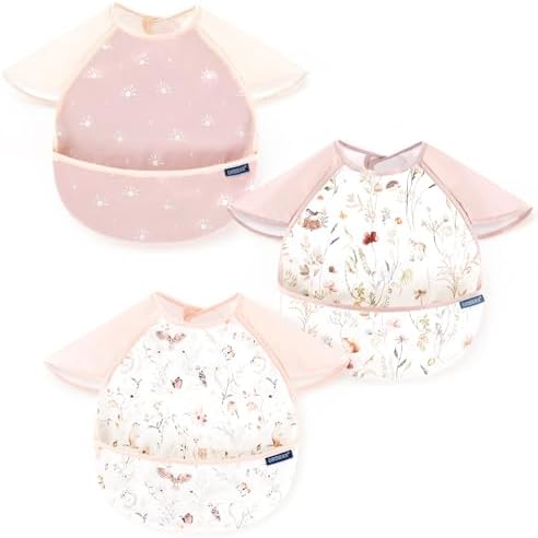 GRSSDER 3-pack Mess Proof Baby Feeding Bibs by BUYNOW