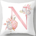 Pink Throw Pillow Covers Cute Alphabet Decorative Cushion Covers Square Letter by TillskuchThrowPillowCovers