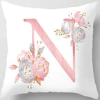 Pink Throw Pillow Covers Cute Alphabet Decorative Cushion Covers Square Letter by TillskuchThrowPillowCovers