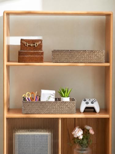 Nonam 3-Section Seagrass Tea Bag Organizer, Wicker divided basket - Image 5