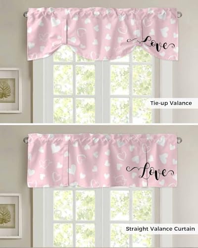 Pink Valentine's Day Blackout Tie Up Valance Curtains - Image 5