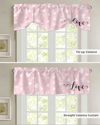 Pink Valentine's Day Blackout Tie Up Valance Curtains - Image 5