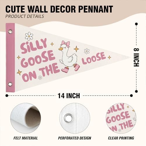 Silly Goose Pennant Banner Flags Girl Bedroom Nursery Wall Decor - Image 6