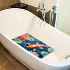 Bathtub Mat Non Slip 26.8x15.1 Inch, Florals Fish Shower Mat - Image 4