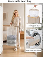 IEGrow Laundry Hamper with Lid, 110L Laundry Basket with Mesh Bags - Image 4
