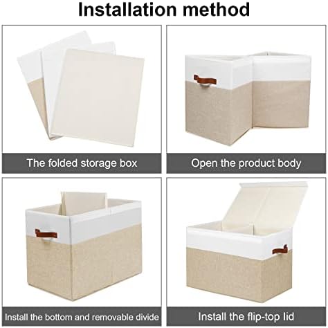 Large Toy Storage Box with Lid, Toy Chest Bin Boxes Basket with Dividers - Image 7