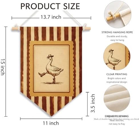 KDHTY Vintage Western Cowboy Goose Nursery Canvas Hanging Pennant Flag Banner - Image 7