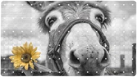 Shower Mat Non Slip 26.8 x 15.1 Inches, Donkey Animal Bathtub Mat Shower Stall by Anna+Cowper