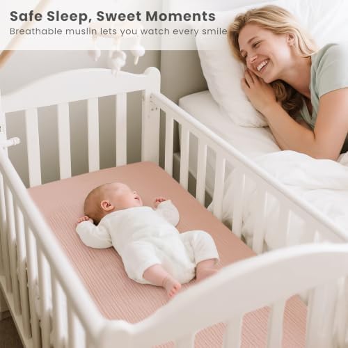 Konssy 2 Pack Muslin Bassinet Sheets - Image 2