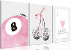 JBZZD Pink Coquette Canvas Wall Art Set of 3 Trendy Preppy Disco 8 Ball Cherry by JBZDD