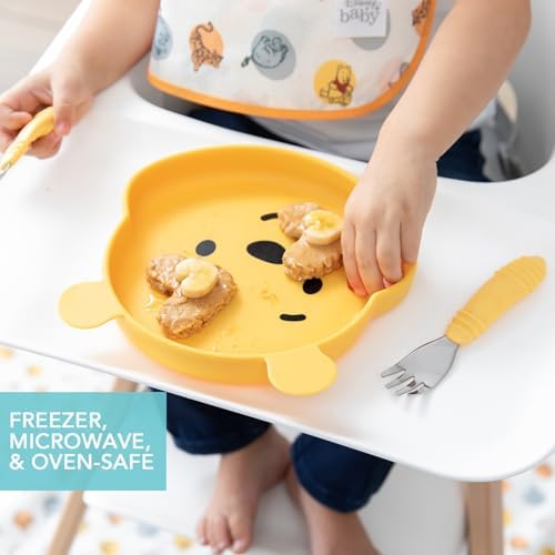 Bumkins Disney Toddler and Baby Suction Plate, Silicone Grip Dish, Baby Led - Image 4