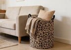 ESSME Leopard print Laundry Basket, Collapsible Canvas Waterproof Storage Bin - Image 3