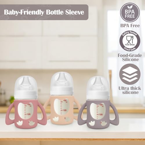 BUSOHA 3 Pack Silicone Sleeves for Pigeon 5oz Baby Bottle - Image 4