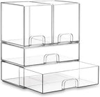 Stackable Storage Drawers Organizer Set of 4 by Unknown