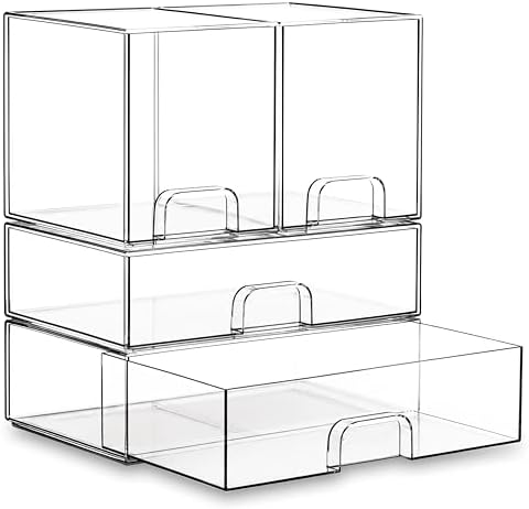 Stackable Storage Drawers Organizer Set of 4 by Unknown