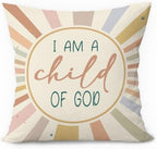 Boho Christian Pillow Covers 18x18, Christian Nursery Decor, Boho I am a Child by ETVISOWallArt
